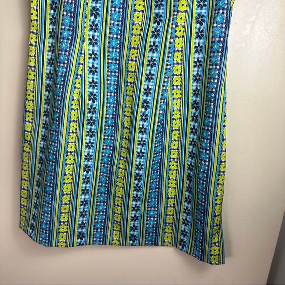 XOXO Green &Blue Floral Y2K Vintage 60’s Inspired Print Sleeveless Dress Size 11 - Picture 10 of 15